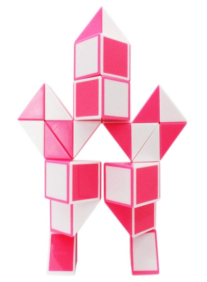 Mipartebo Magic Snake Cube Twist Puzzle 48 Wedges Large Size Twist Fidget Snake Toys Gift Party Favors Game Goodie Bag Fillers for Kids Adults Teens Pink - Image 2